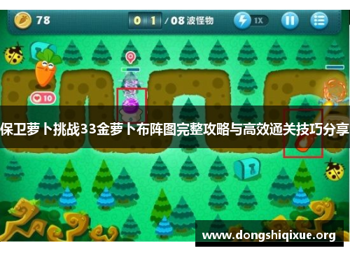 保卫萝卜挑战33金萝卜布阵图完整攻略与高效通关技巧分享